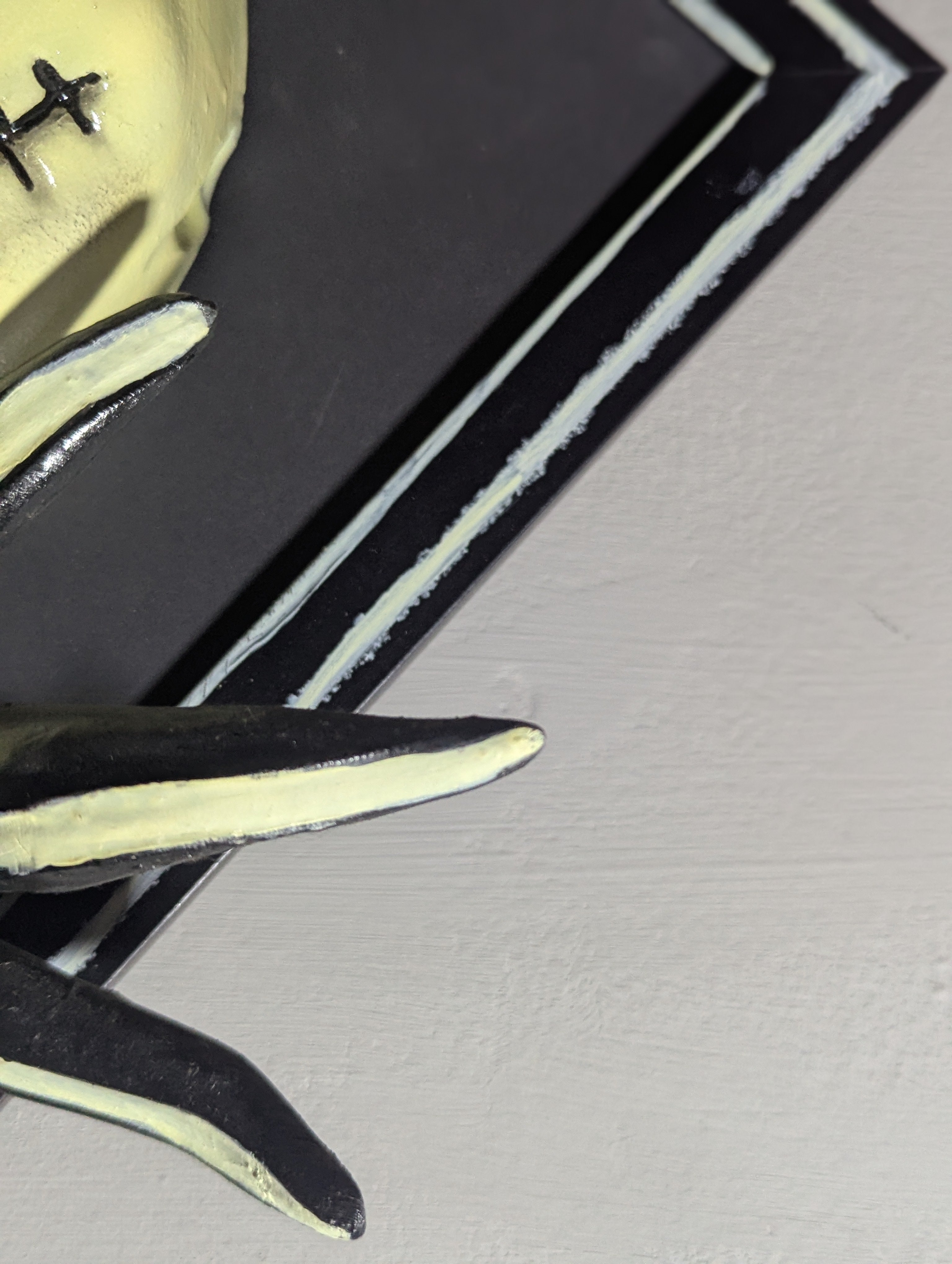 Jack Skellington – Scultura 3D da Parete | Opera Artigianale Dipinta a Mano | Nightmare Before Christmas Fan Art