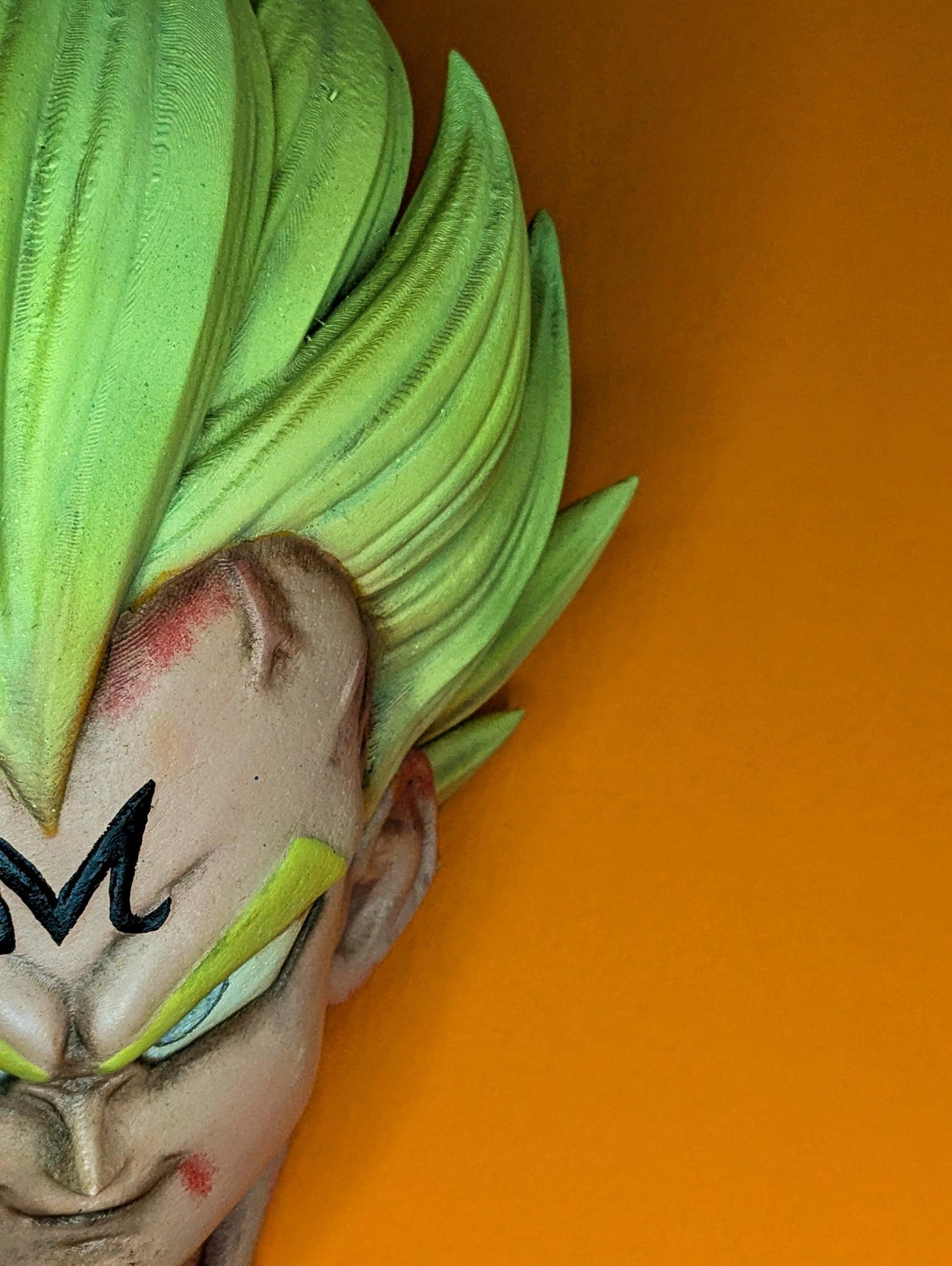 Majin Vegeta Busto da Muro – Dragon Ball Z Resinato 3D Stampato e Dipinto a Mano, Decorazione Parete Fan Art