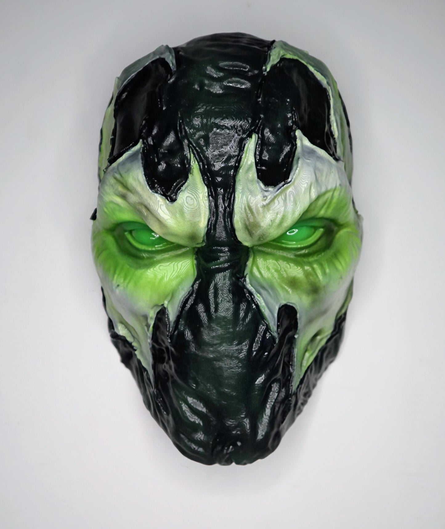 020 "SPW" – Testa a Muro Artistica di Spawn • Fan Art 3D Dipinta a Mano • 24×18×16 cm