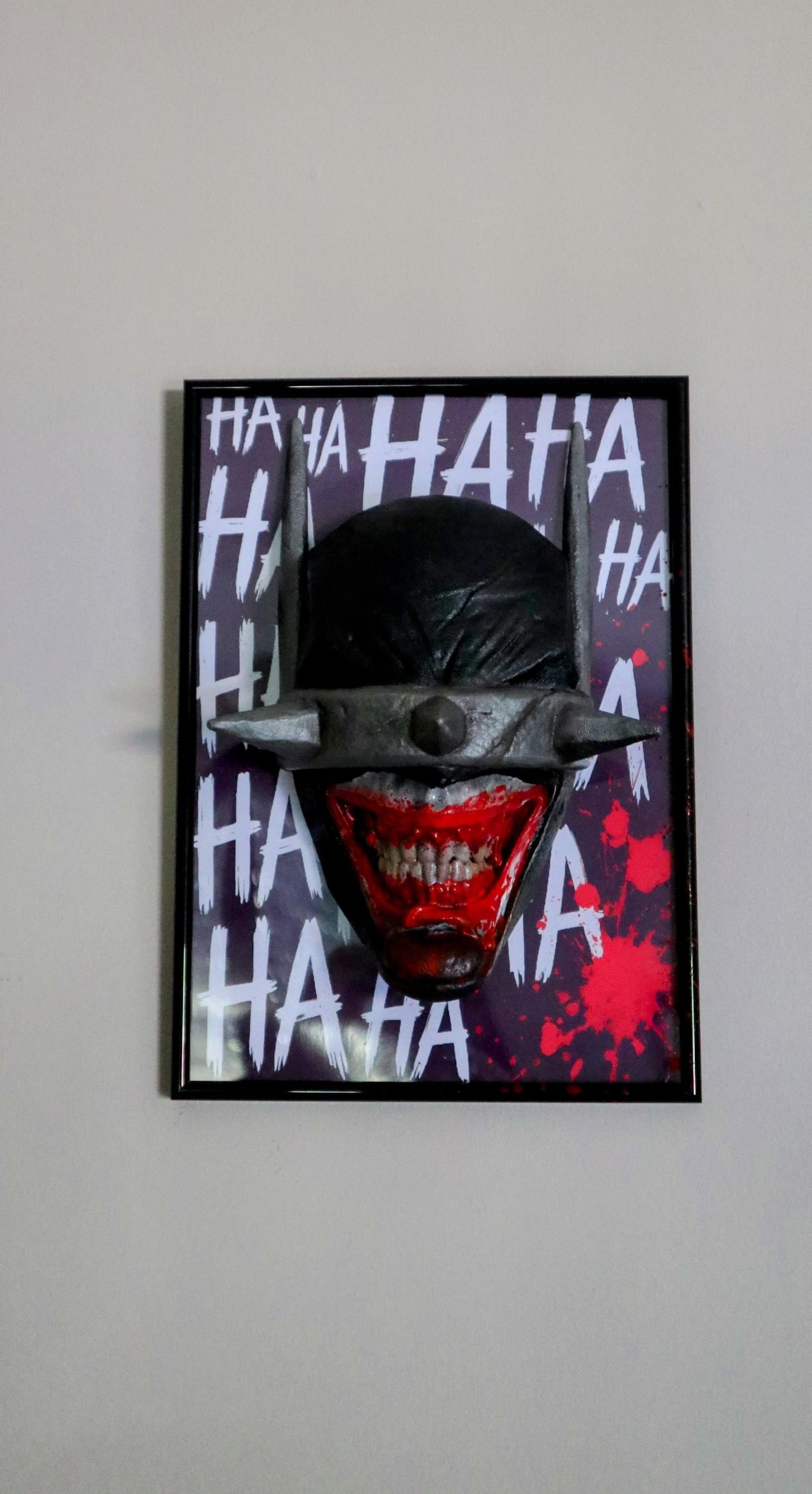 Laughing Darkness – Batman Who Laughs 3D Wall Art • Handmade Horror Frame