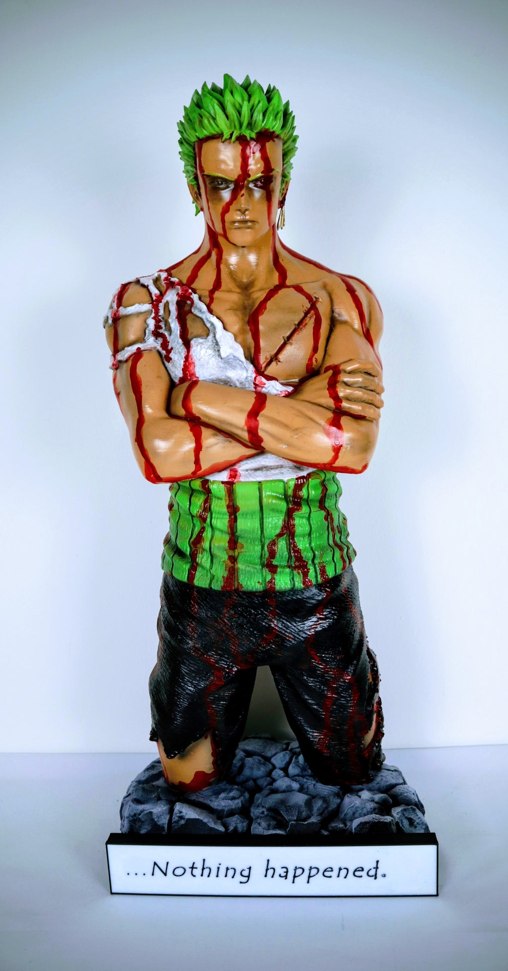 ⚔️ Zoro – “Nothing Happened.” | Statua artigianale 3D | The Frame Beyond
