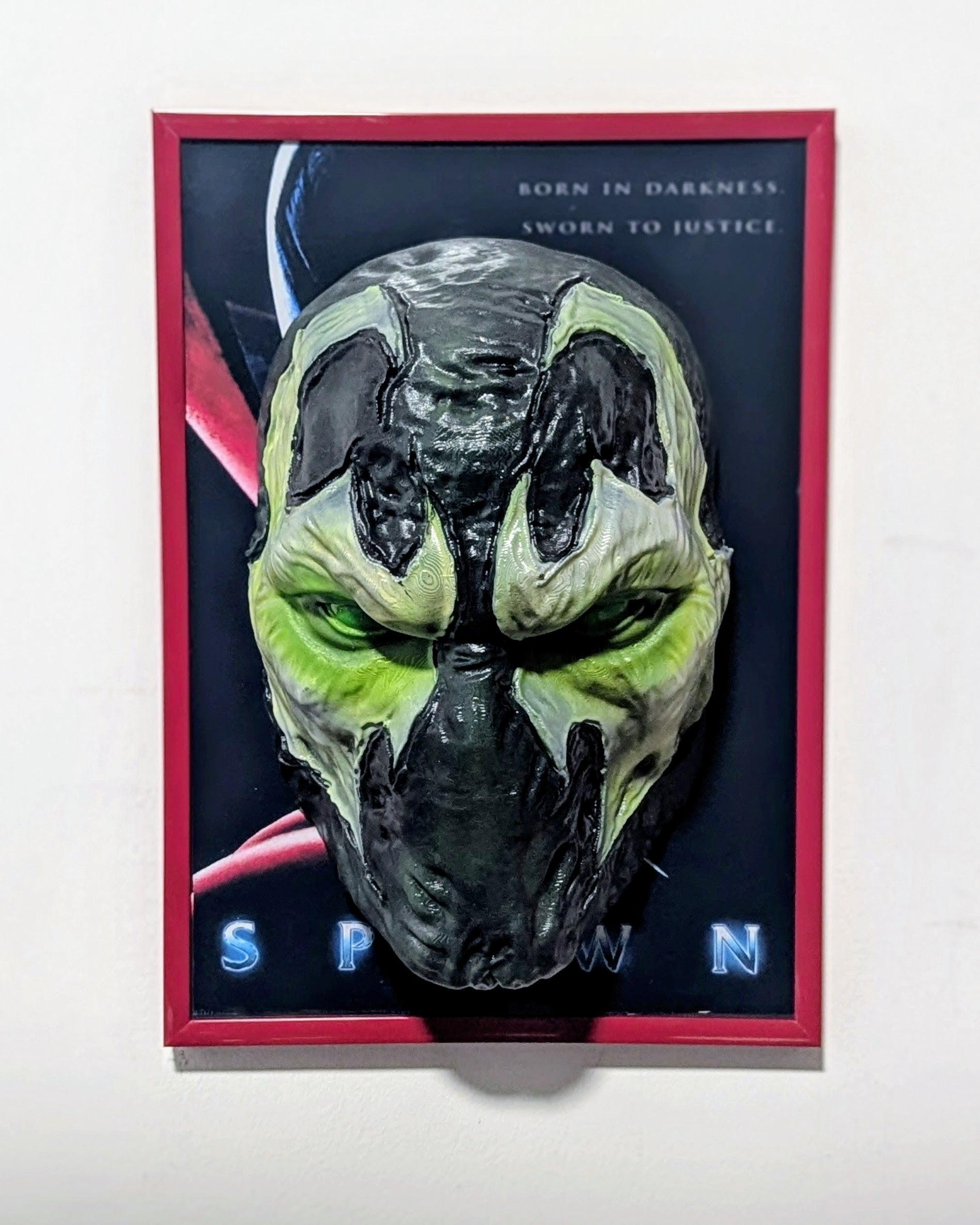 Spawn – 3D Wall Mask – Hand-Painted Sculpture