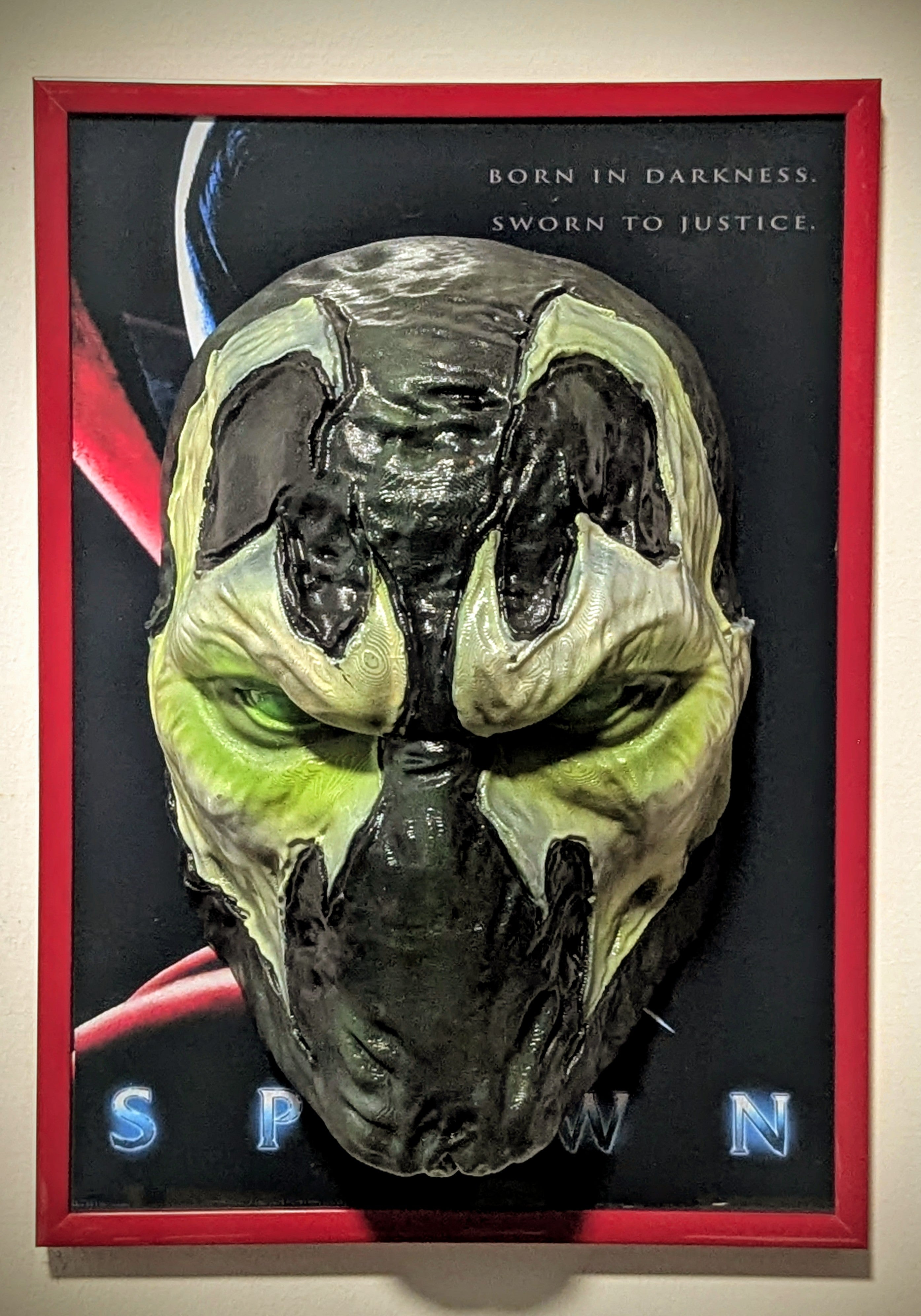Spawn – 3D Wall Mask – Hand-Painted Sculpture