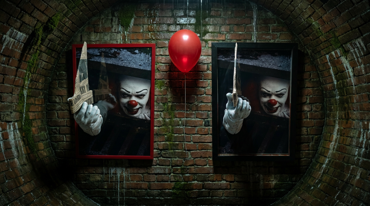 Nightmares in Frame - Pennywise Classic (1990) | Quadro 3D con Braccio e Barchetta a Sbalzo (15 cm)