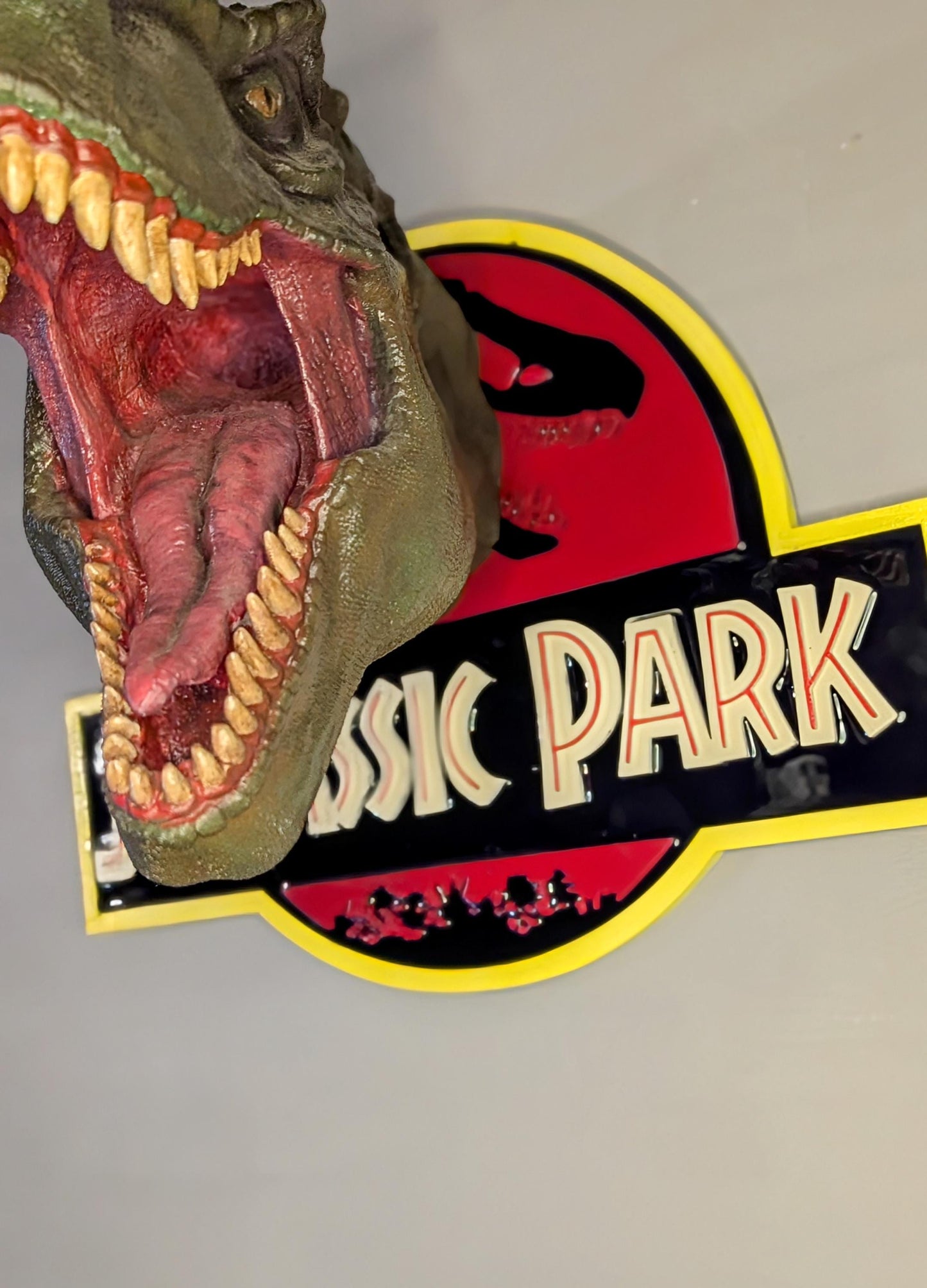 Scultura Murale T-Rex Jurassic Park 3D • Decorazione Parete Dinosaurio Realistica • Fan Art Limitata