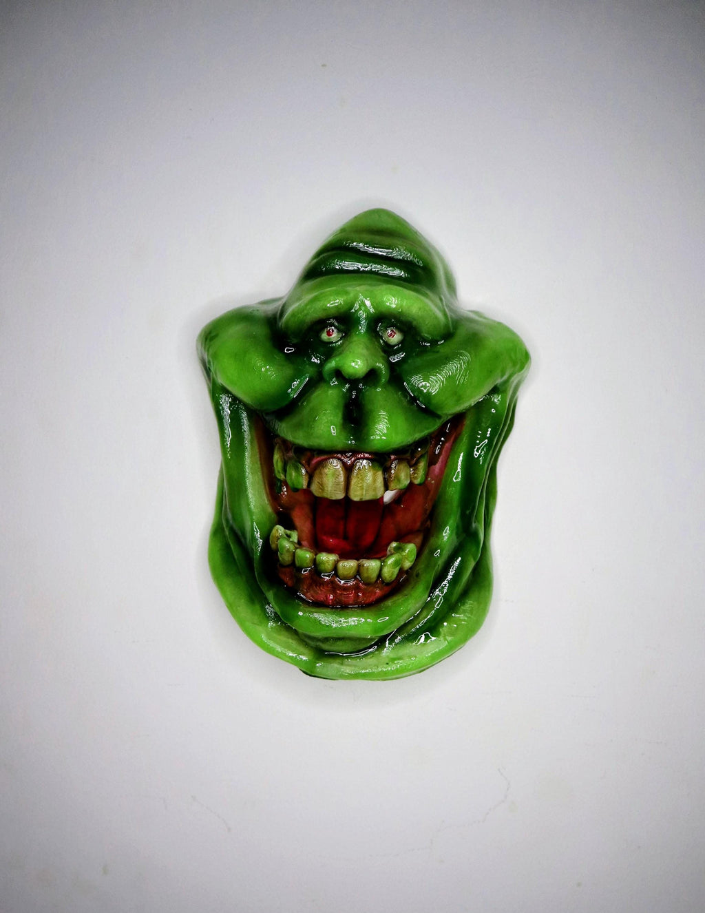 024 "SLM" – Artistic Wall Head of Slimer • 3D Hand-Painted Fan Art • 24×17×8 cm