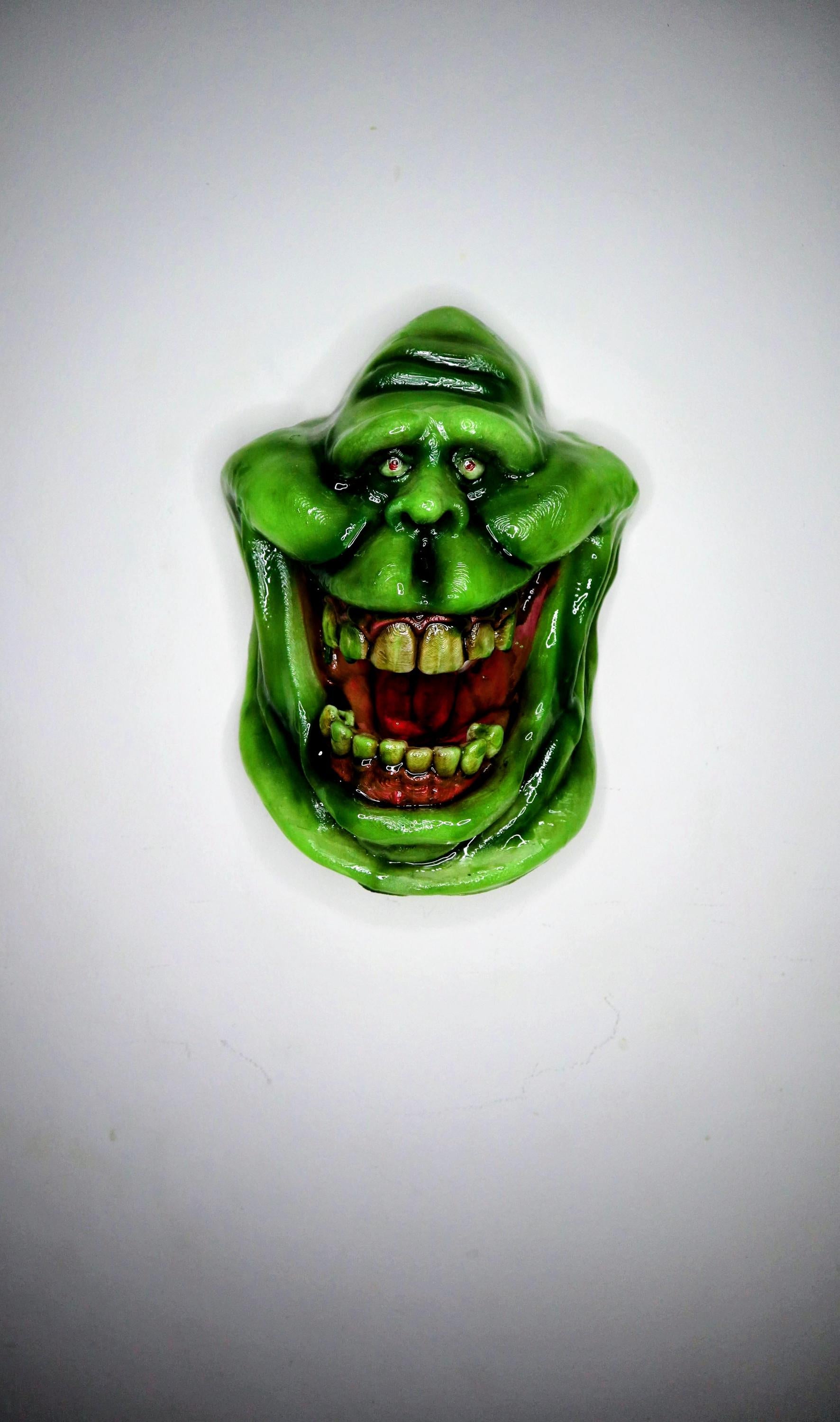 024 "SLM" – Artistic Wall Head of Slimer • 3D Hand-Painted Fan Art • 24×17×8 cm