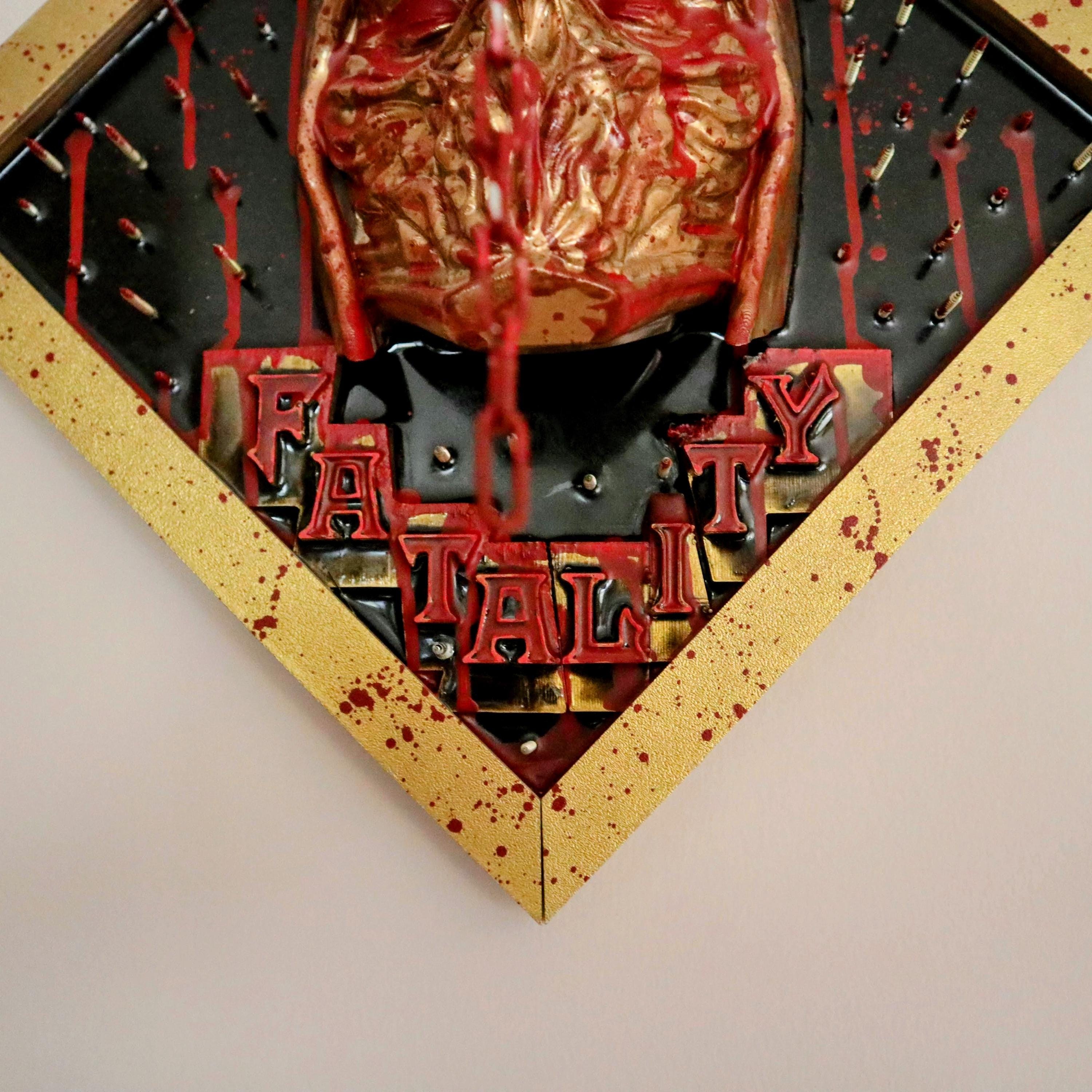 FINISH HIM – Scorpion 3D Wall Sculpture – Hand Painted Art