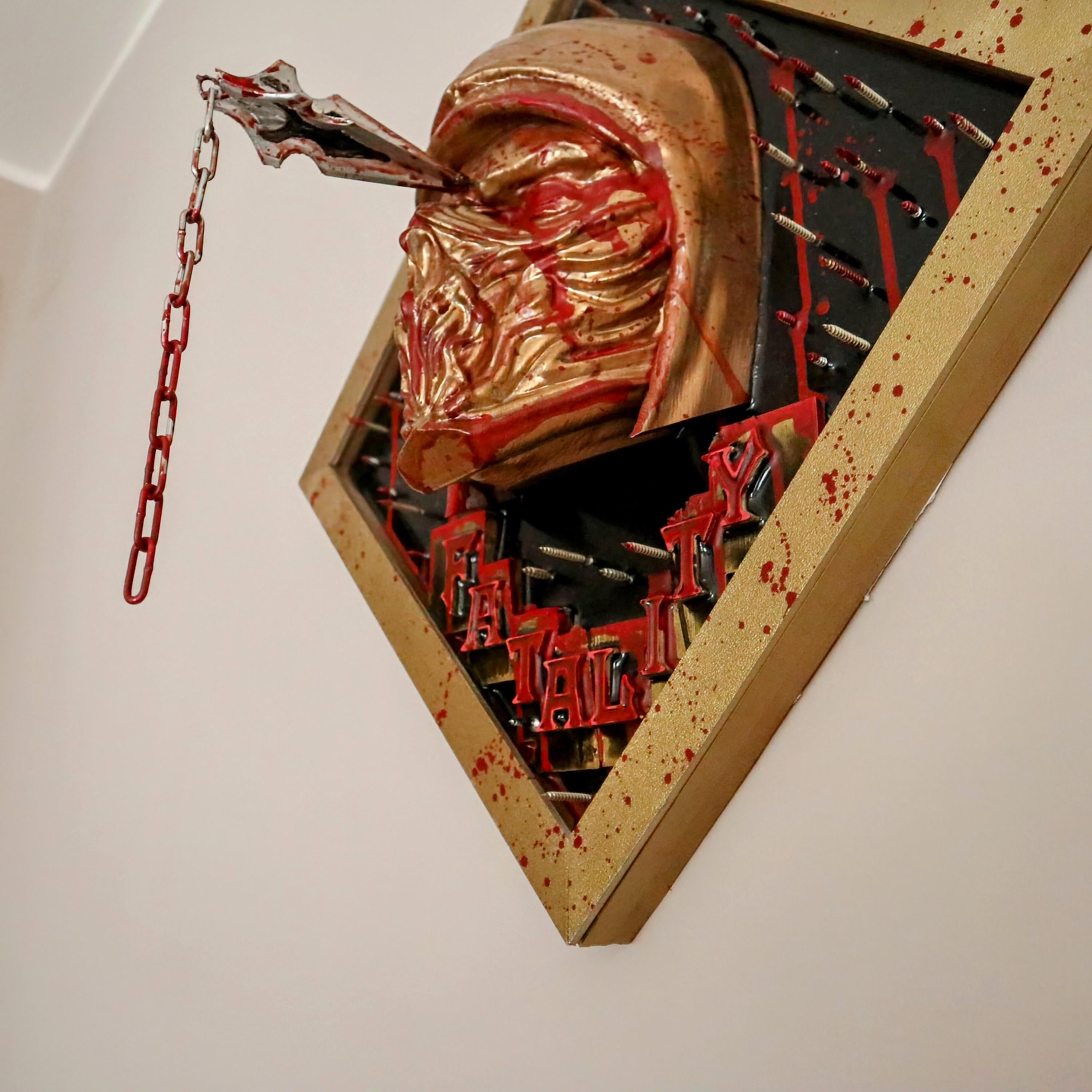 FINISH HIM – Scorpion 3D Wall Sculpture – Hand Painted Art