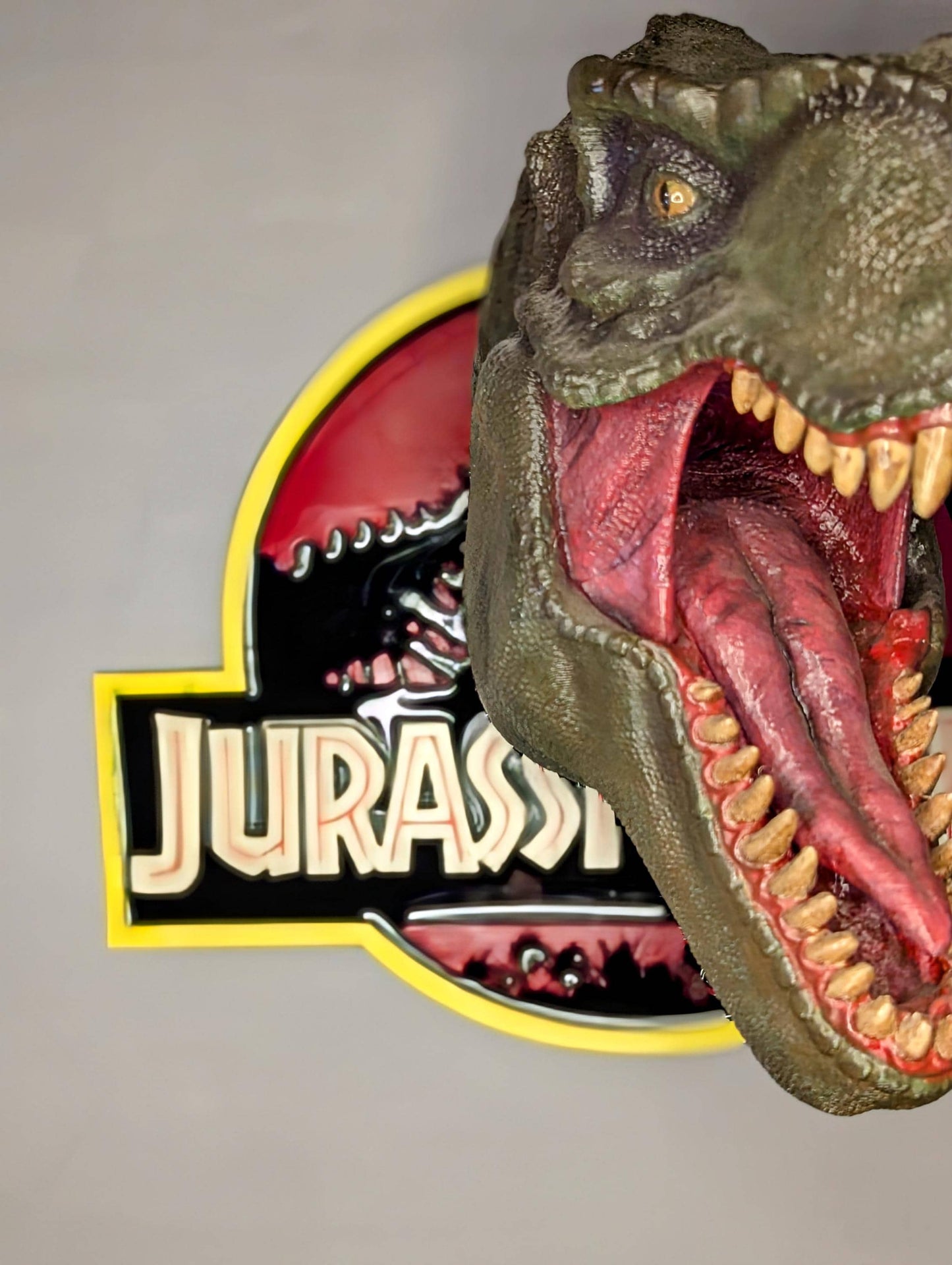 Scultura Murale T-Rex Jurassic Park 3D • Decorazione Parete Dinosaurio Realistica • Fan Art Limitata