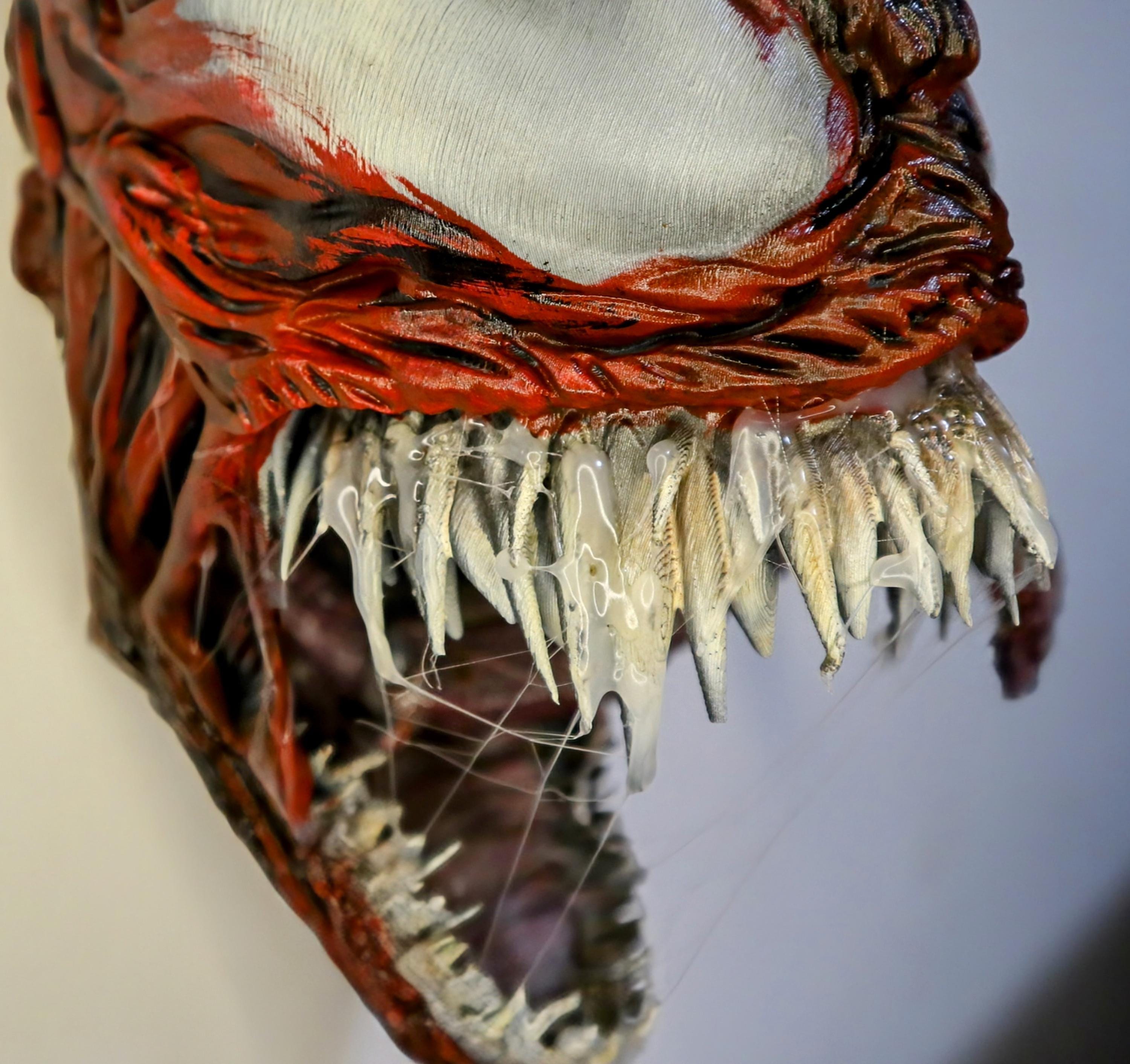 012 "CRNG" Crimson Chaos – Carnage Bust 3D Print – Hand-Finished Sculpture 24 × 15 × 17 cm – Unique Collector’s Piece