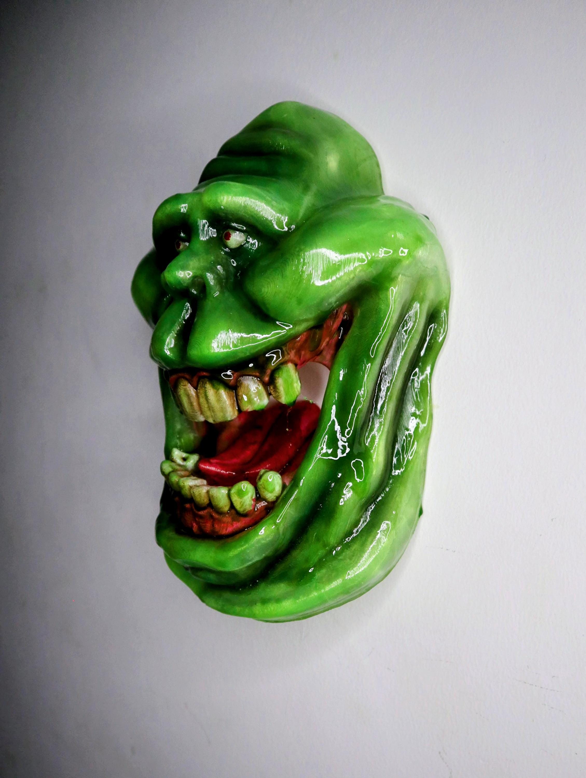 024 "SLM" – Artistic Wall Head of Slimer • 3D Hand-Painted Fan Art • 24×17×8 cm