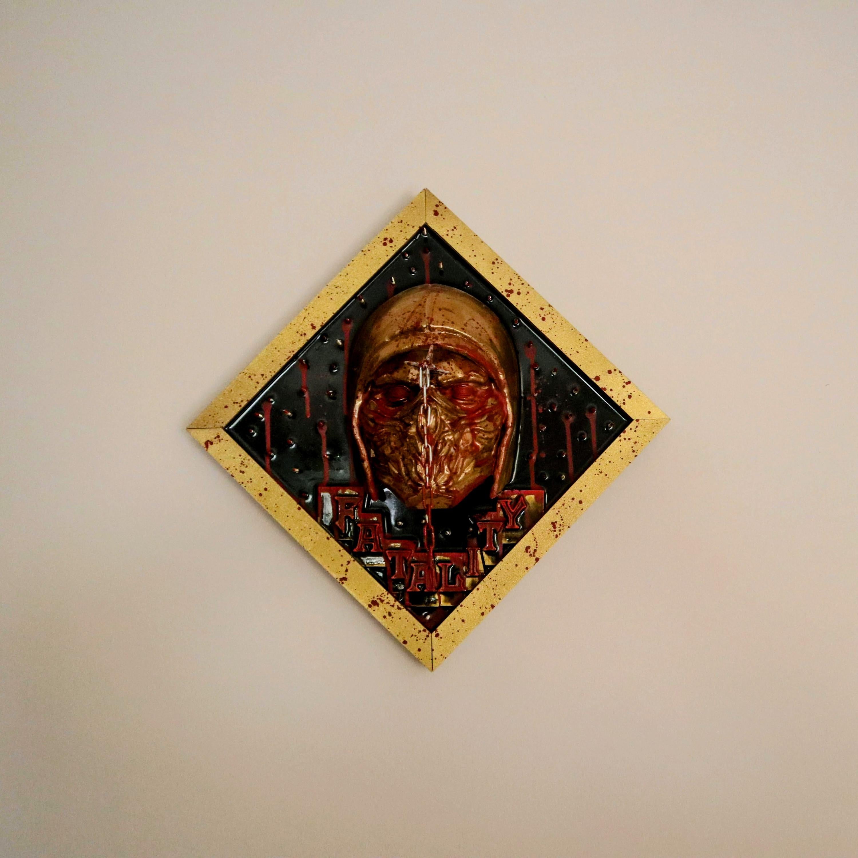 FINISH HIM – Scorpion 3D Wall Sculpture – Hand Painted Art