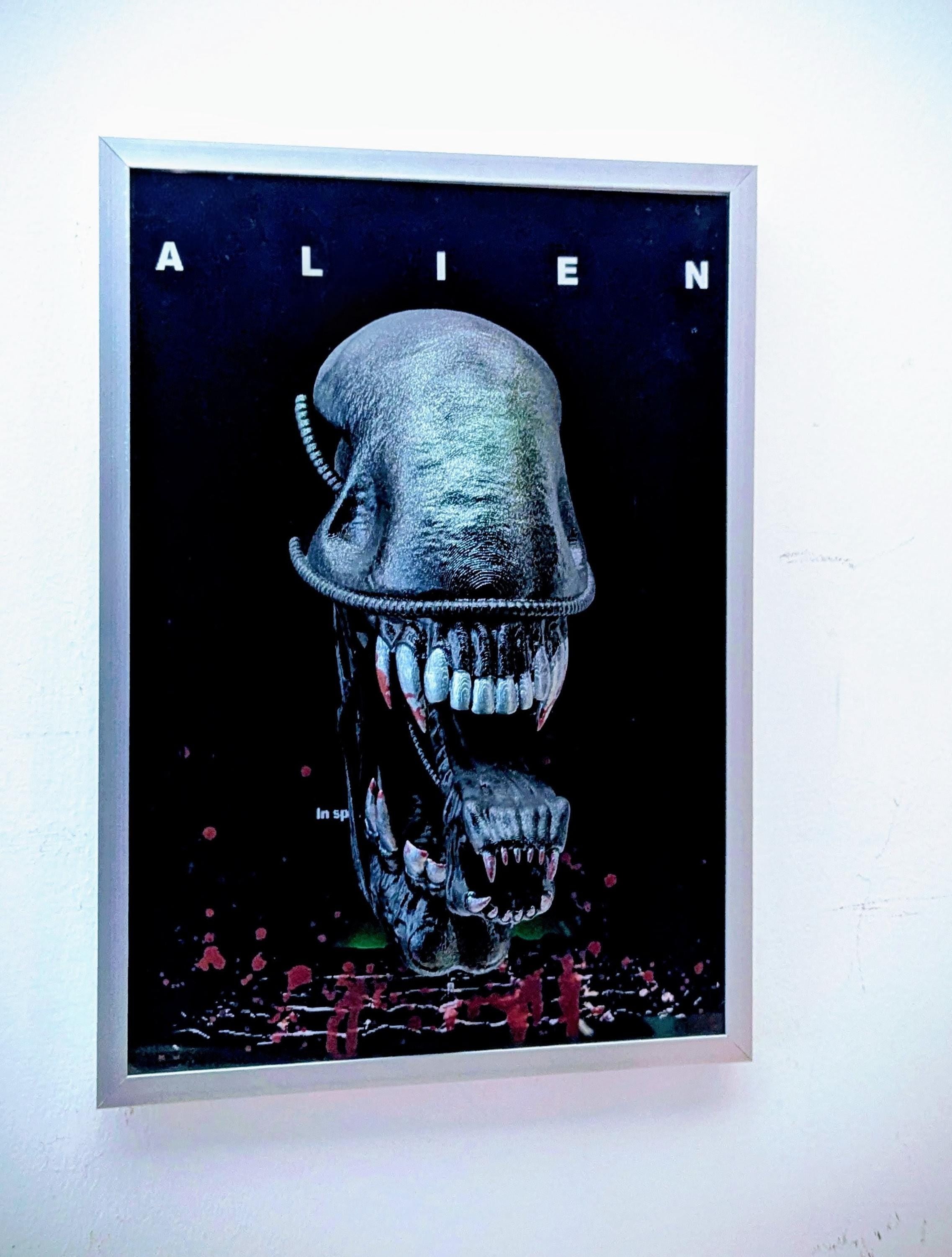 Alien Xenomorph – Quadro 3D Artistico • Fan Art Dipinta a Mano • 32×22×12 cm