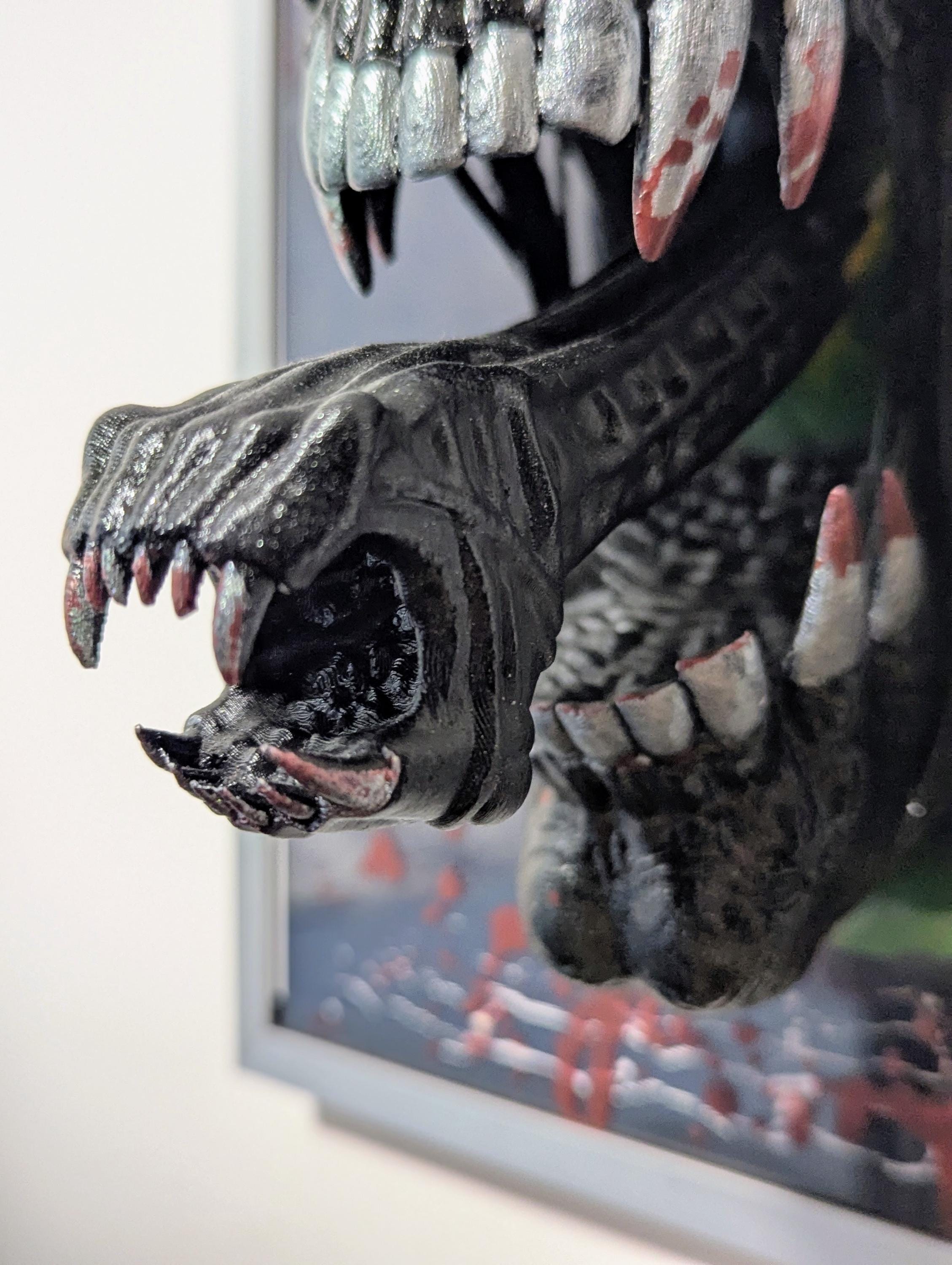 Alien Xenomorph – Quadro 3D Artistico • Fan Art Dipinta a Mano • 32×22×12 cm