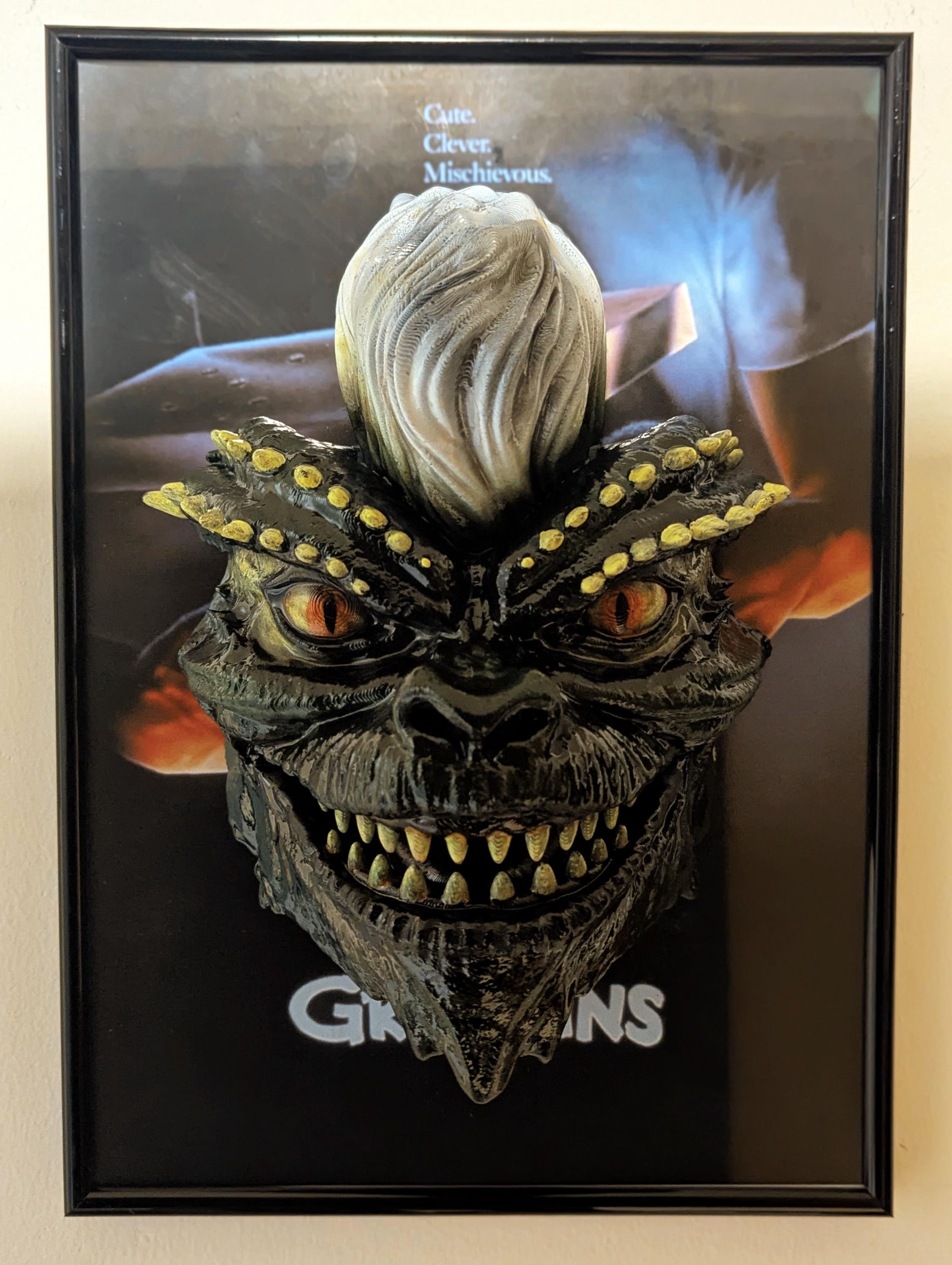 Gremlins – Quadro 3D Artistico • Fan Art Dipinta a Mano • 30×22×12 cm