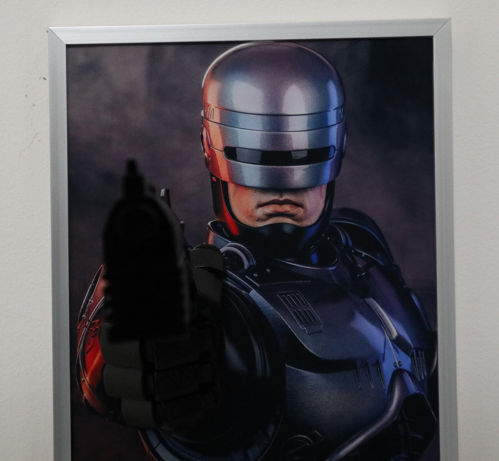 RoboCop • 3D Painting with Gun in Relief • 80s Cyberpunk Fan Art