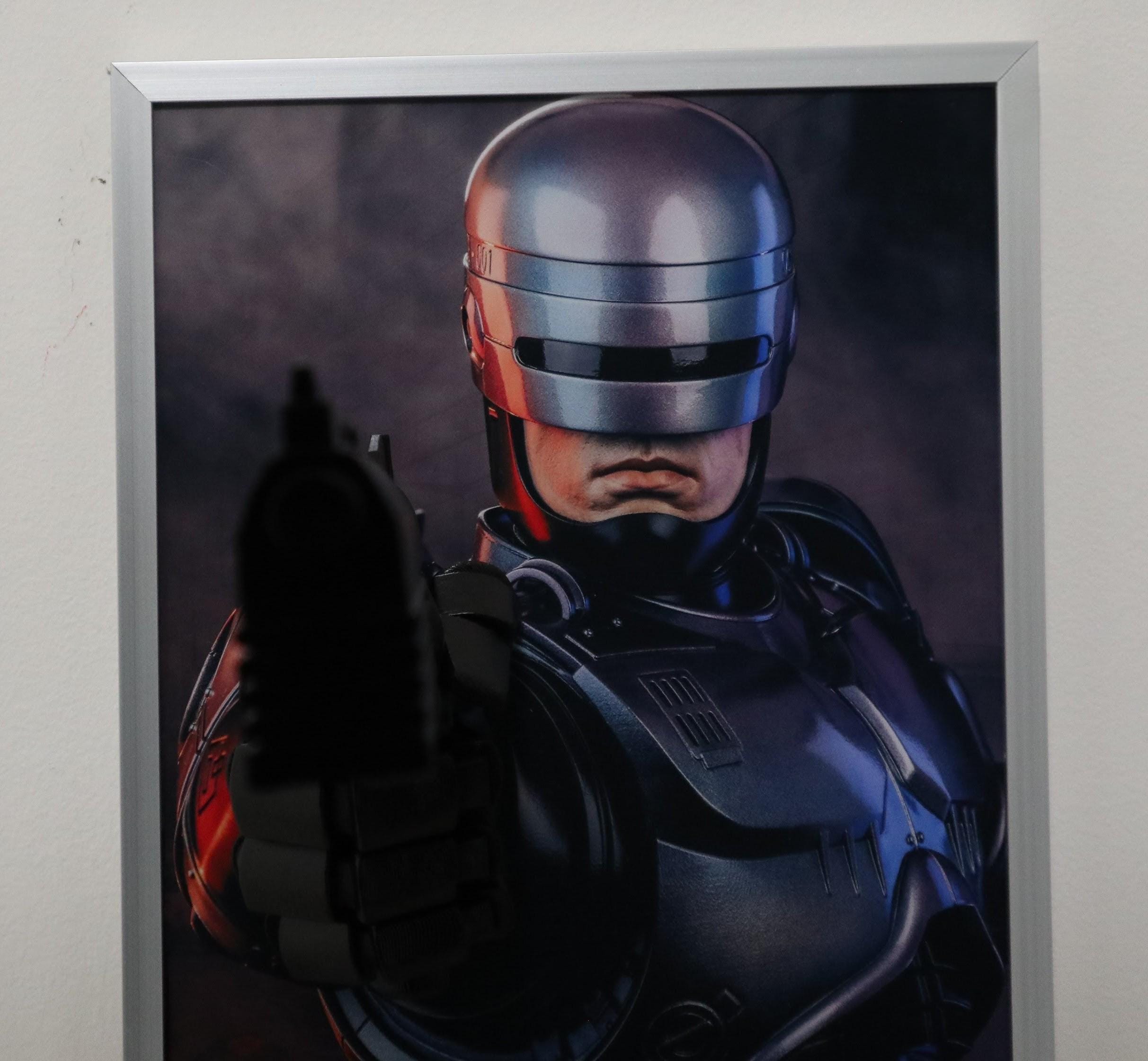RoboCop • 3D Painting with Gun in Relief • 80s Cyberpunk Fan Art