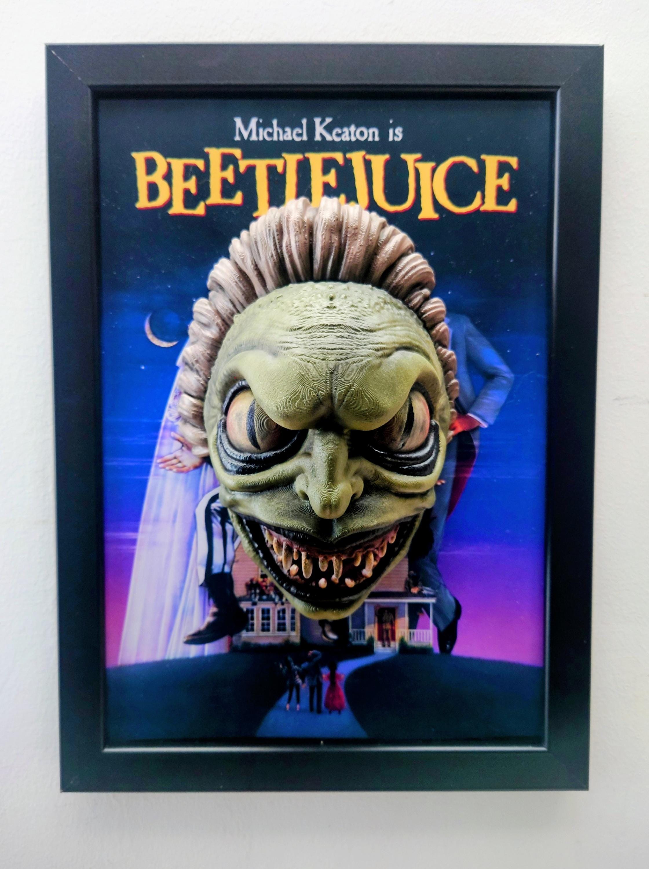Beetlejuice – Quadro 3D Artistico • Fan Art Dipinta a Mano • 33×24×10 cm