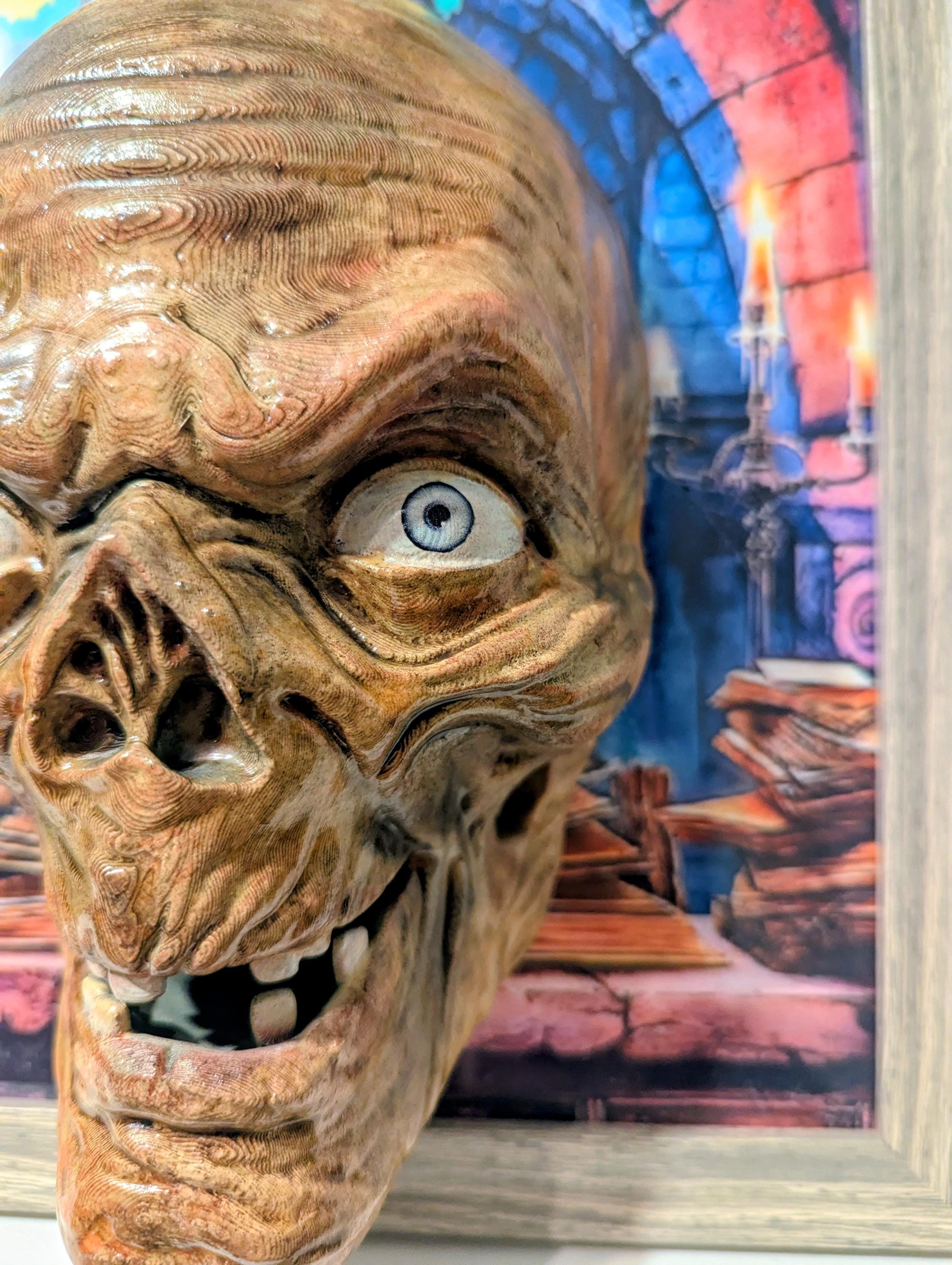 Tales from the Crypt – Quadro 3D Artistico • Fan Art Dipinta a Mano • Crypt Keeper • 33×23×8 cm