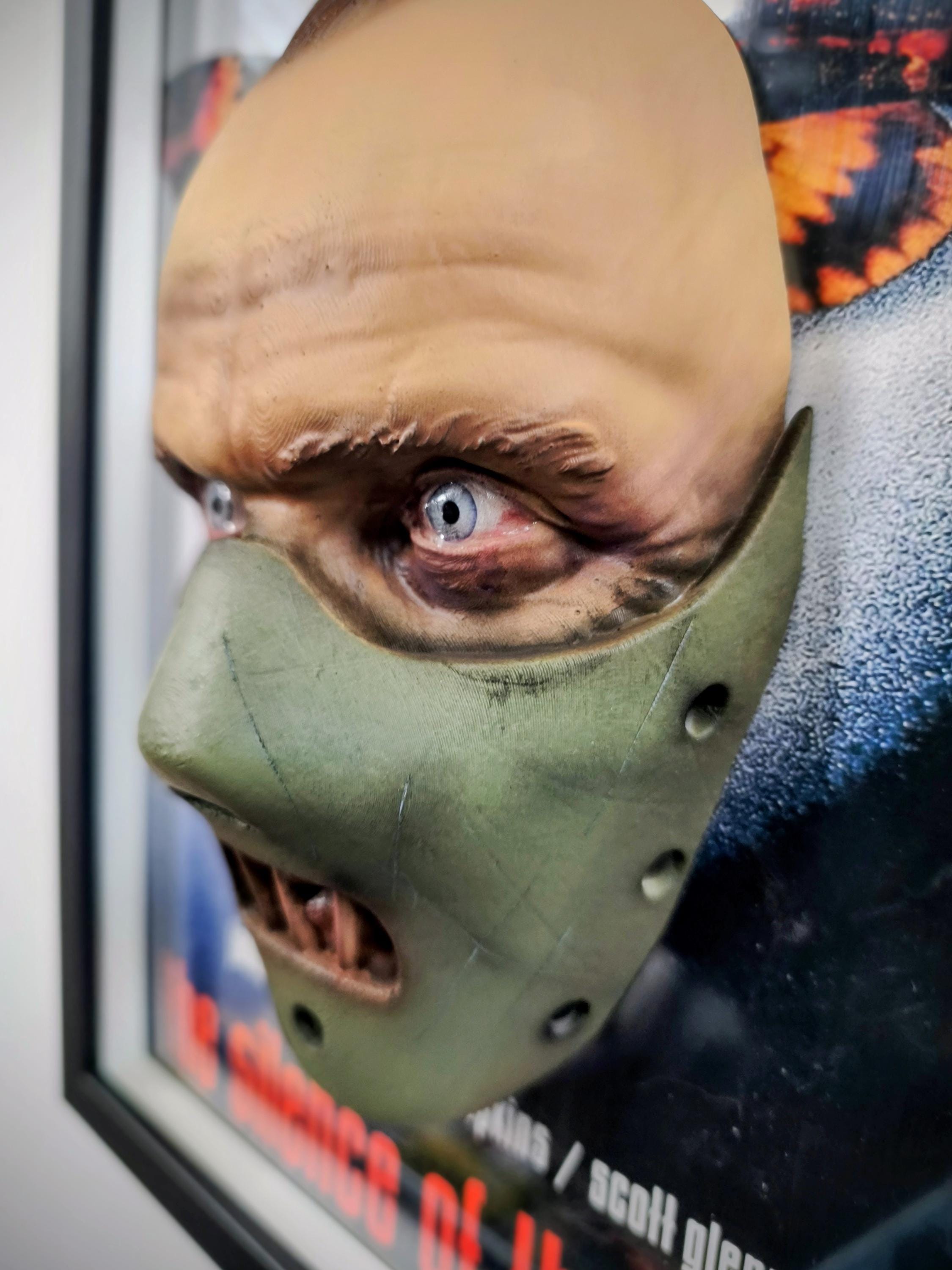 Hannibal Lecter 3D Wall Art - Detail 3 - Silence of the Lambs Inspired Sculpture