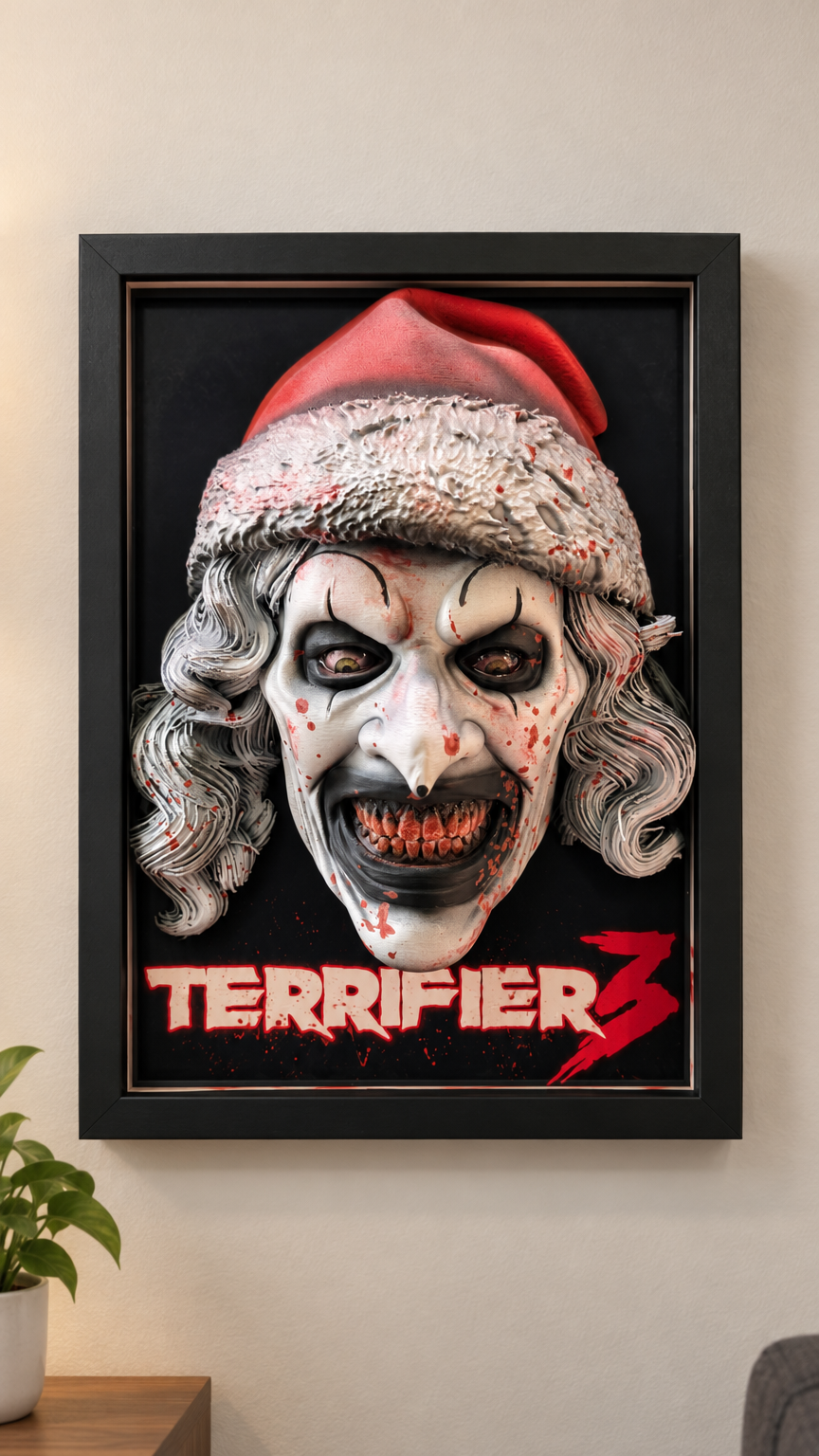 Nightmares in Frame - Art the Clown (Terrifier 3) | Quadro 3D Horror Natalizio