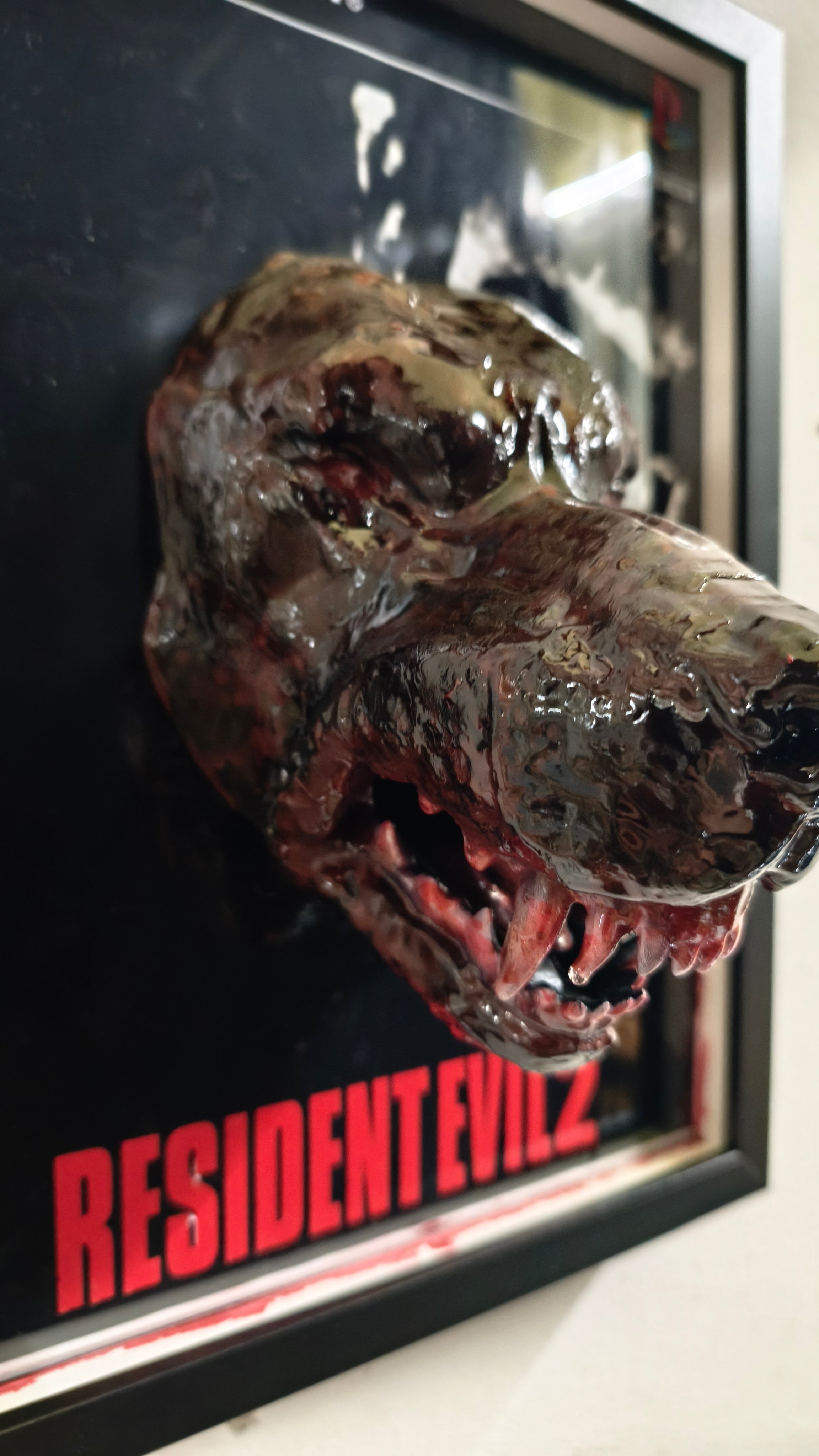 Resident Evil 2 3D Wall Art – Zombie Dog Handmade Frame | Framed Cults