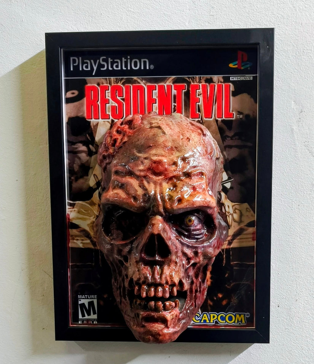 Resident Evil 3D Wall Art – First Zombie Handmade Frame | Framed Cults