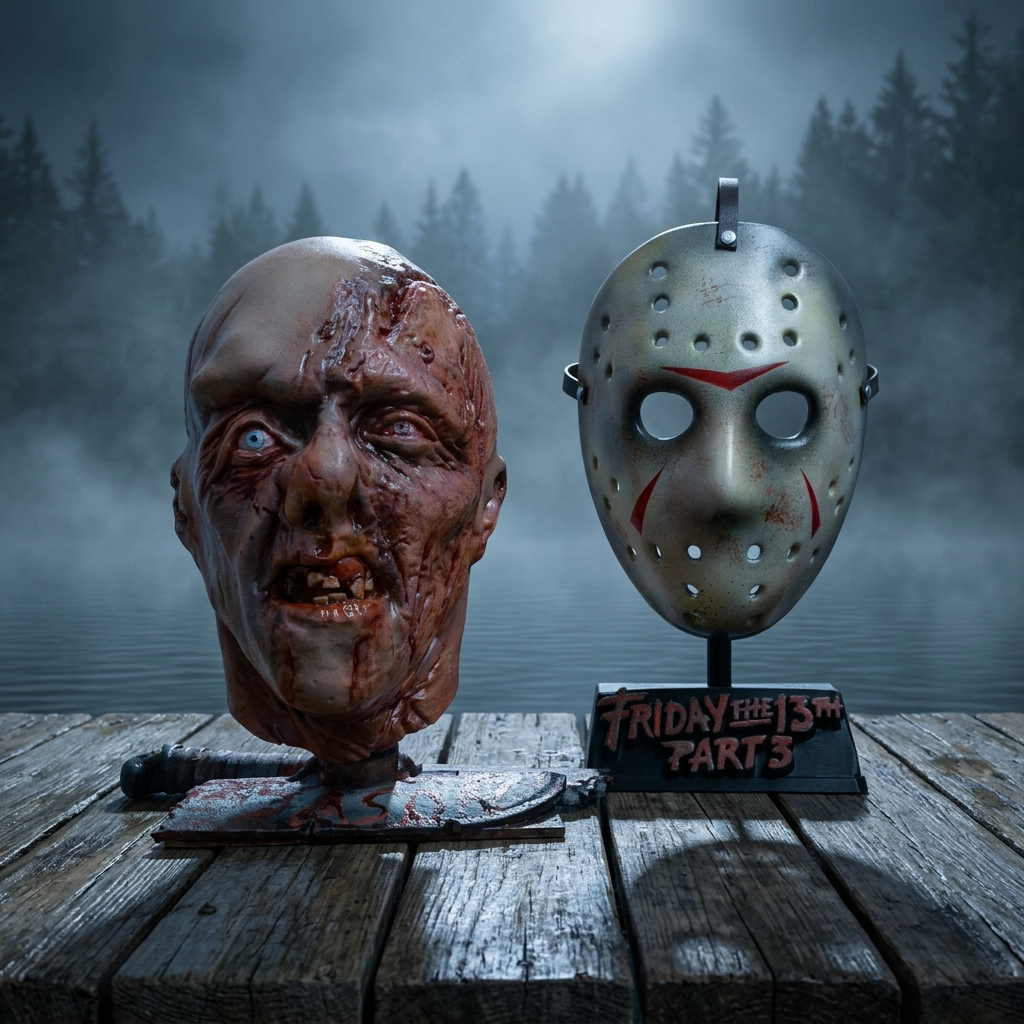 RELICS: The Last Cut - Jason Voorhees (Part III) | Busto 3D da Collezione con Maschera Removibile e Stand Dedicato
