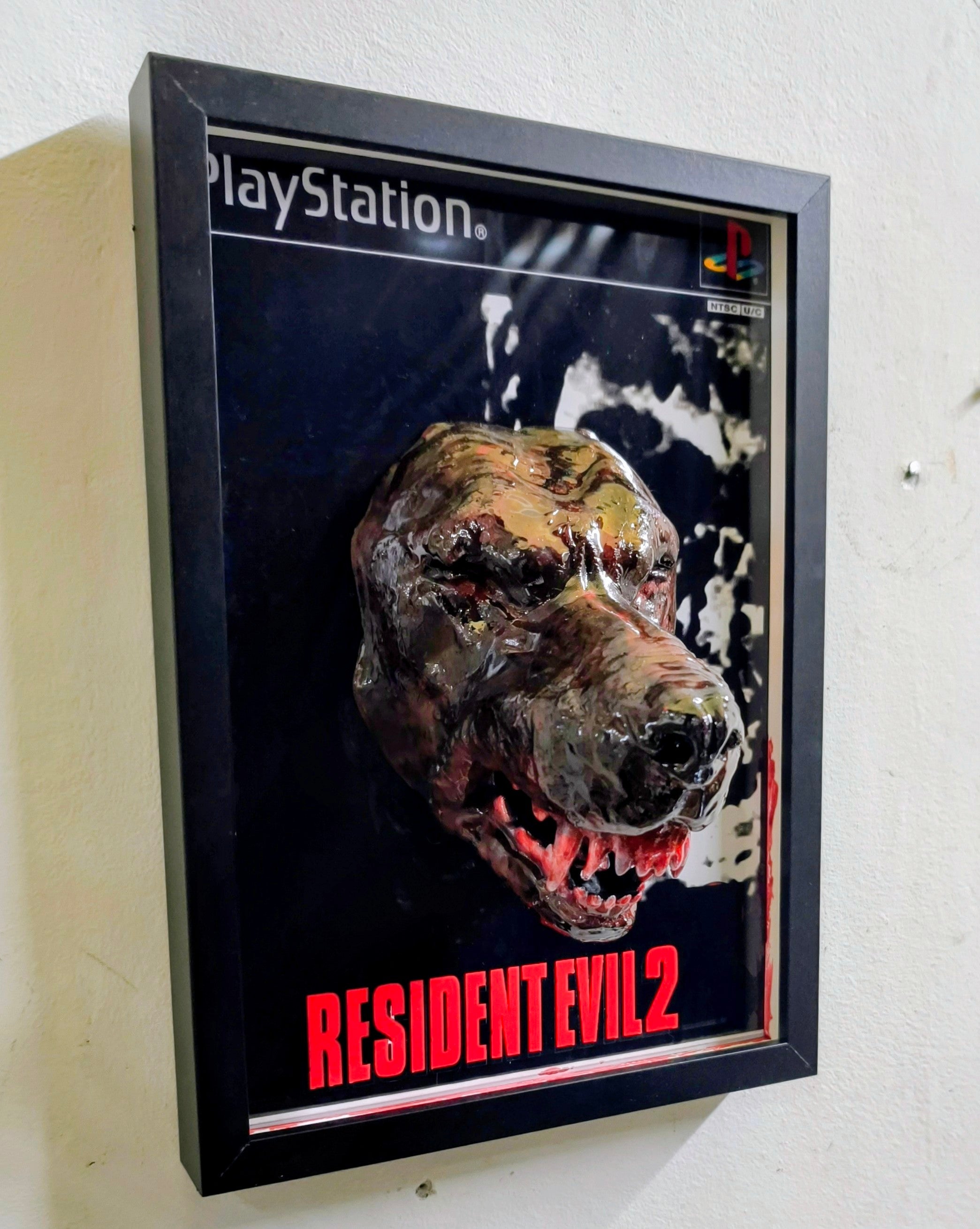 Resident Evil 2 3D Wall Art – Zombie Dog Handmade Frame | Framed Cults