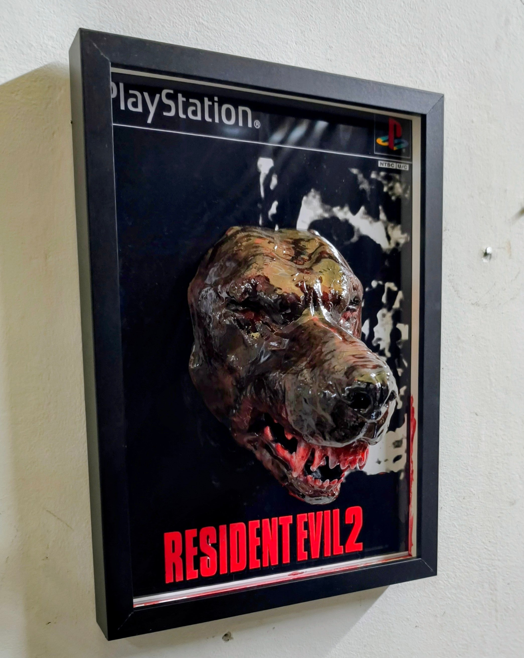 Resident Evil 2 3D Wall Art – Zombie Dog Handmade Frame | Framed Cults