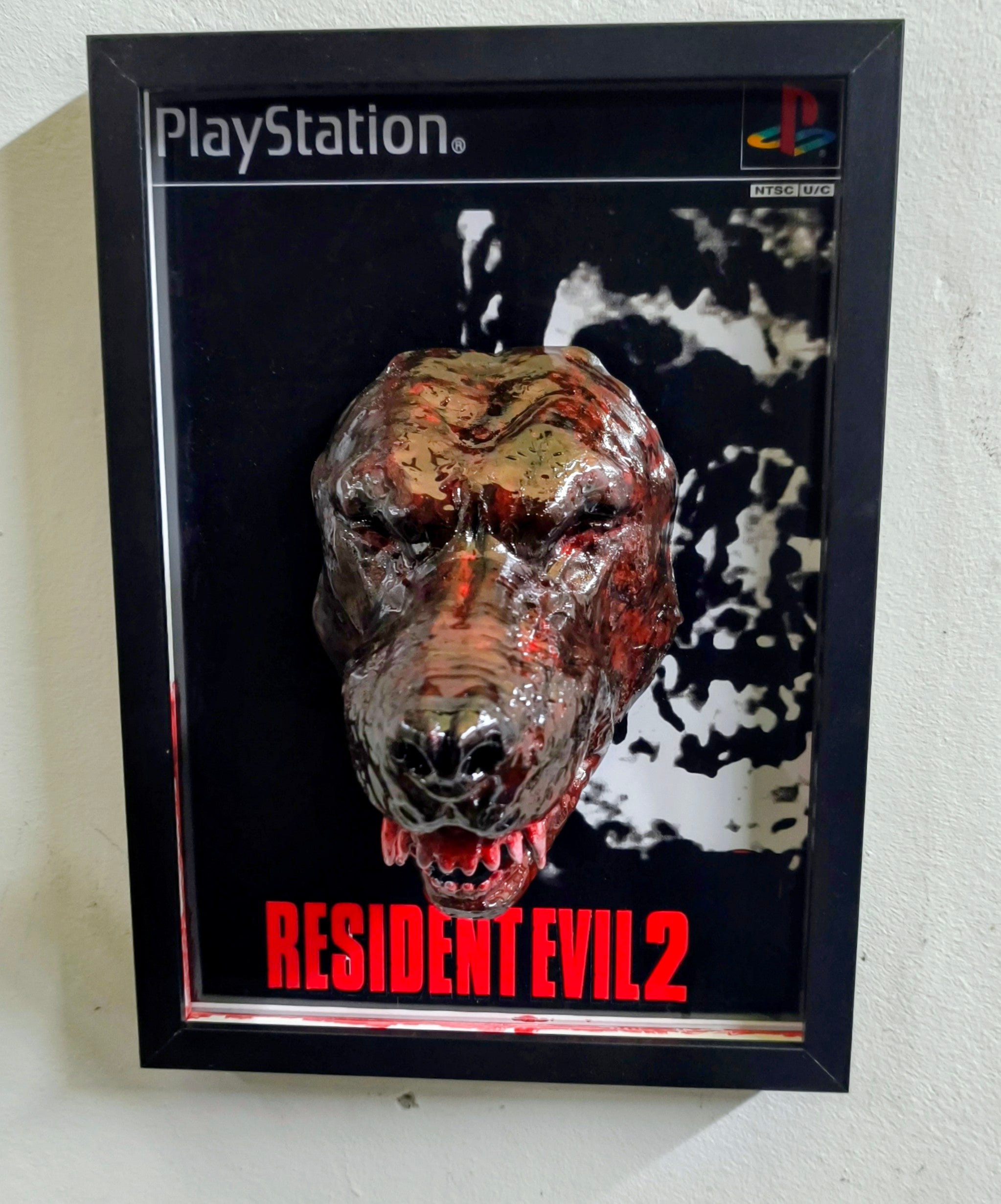 Resident Evil 2 3D Wall Art – Zombie Dog Handmade Frame | Framed Cults