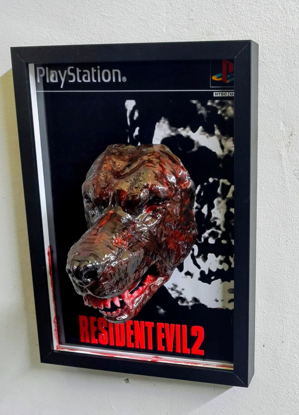 Resident Evil 2 3D Wall Art – Zombie Dog Handmade Frame | Framed Cults
