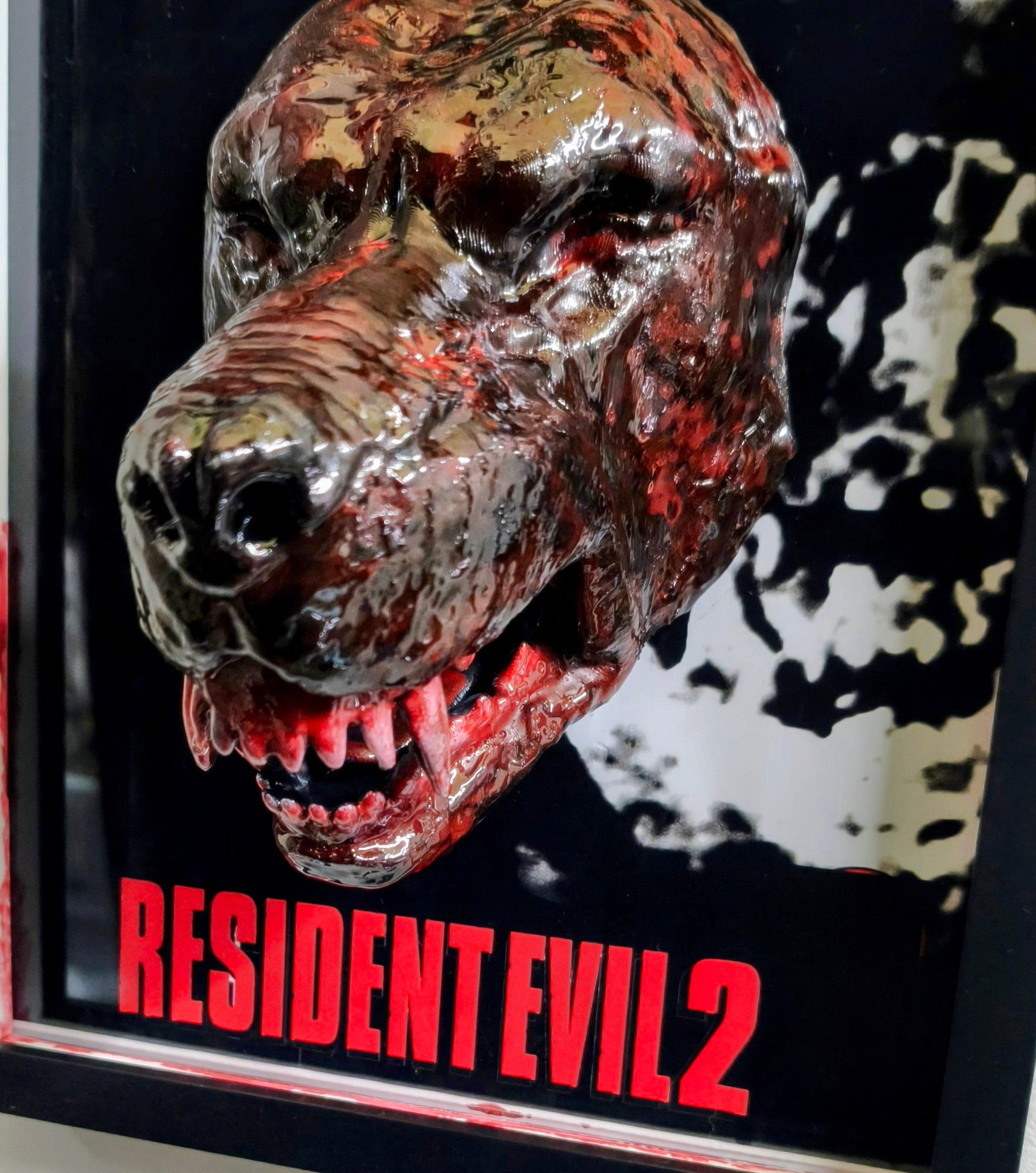 Resident Evil 2 3D Wall Art – Zombie Dog Handmade Frame | Framed Cults