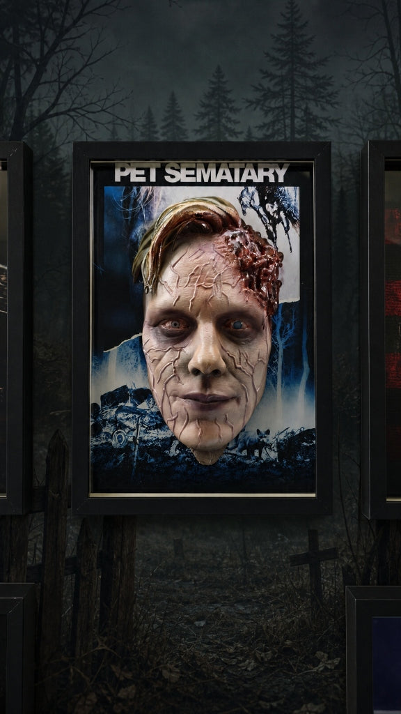 Nightmares in Frame - Victor Pascow Pet Sematary Quadro 3D Cornice Nera 12cm Dipinto a Mano | The Frame Beyond